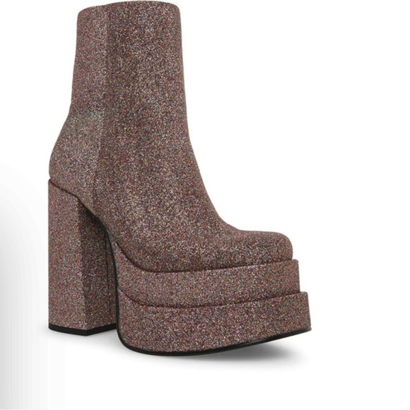 Steve madden COBRA chunky platform GLITTER MULTI booties‎ size 10 brand new - Picture 9 of 9